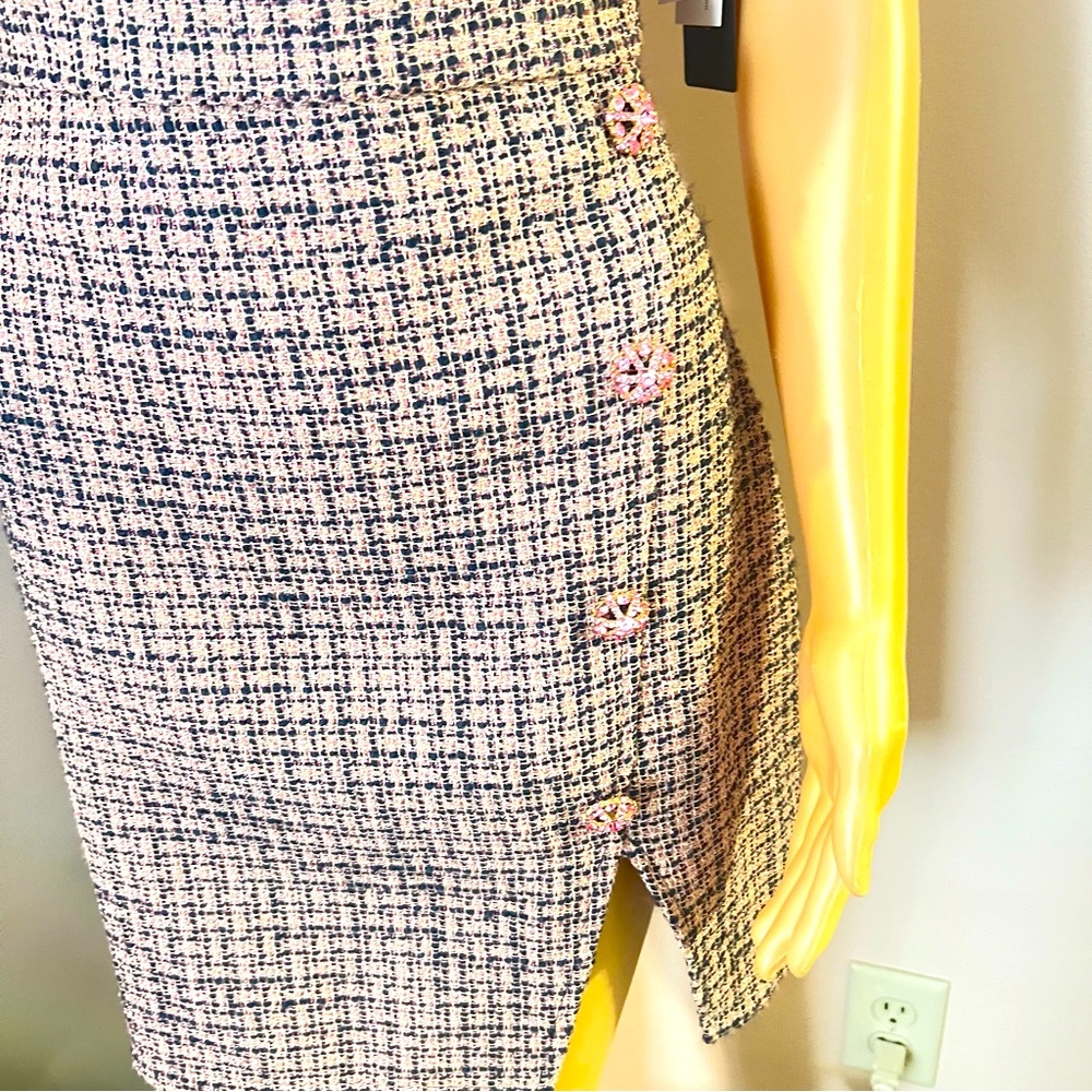 New City Studios Square-Neck Tweed Mini Dress - Picture 7 of 12
